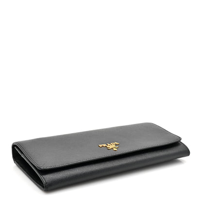 Prada Saffiano Metal Oro Chain Wallet Black 4 of 12