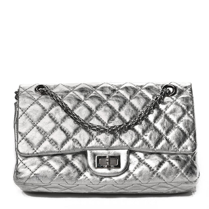 Chanel Metallic Aged Calfskin Quilted 2.55 Reissue 225 Flap Silver 1 of 10