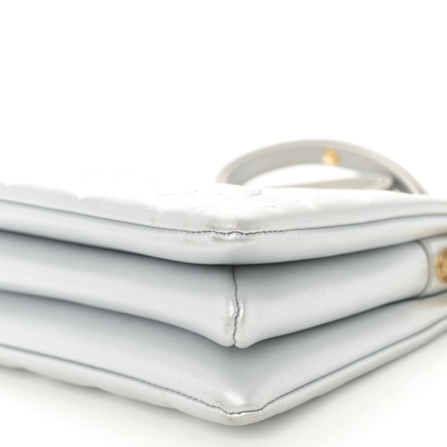 Louis Vuitton Lambskin Embossed Monogram Coussin BB Silver 10 of 11