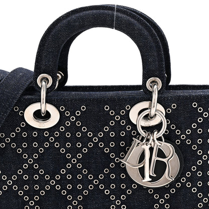 Christian Dior Denim Eyelet Lady D-Joy Blue 8 of 10