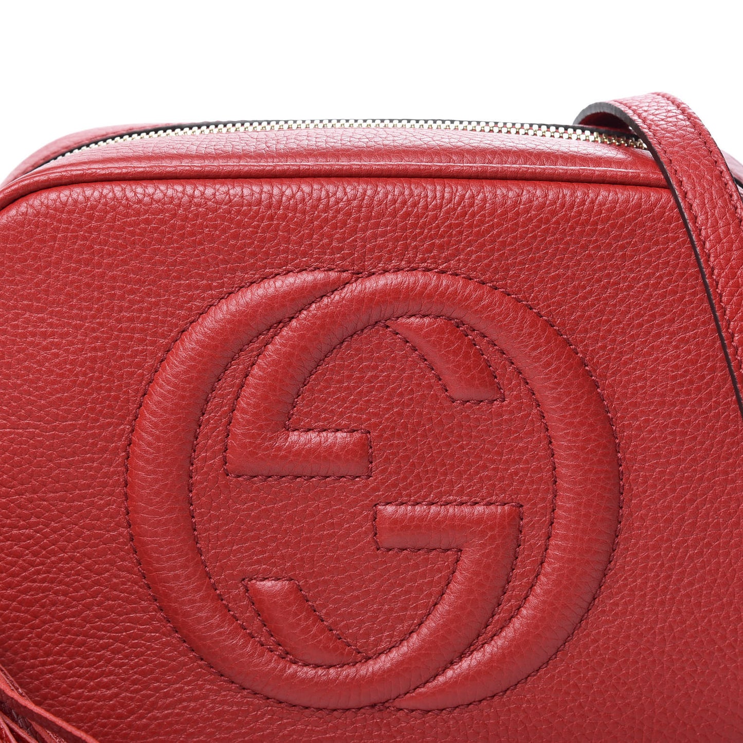 Pebbled Calfskin Small Soho Disco Bag Tabasco Red
