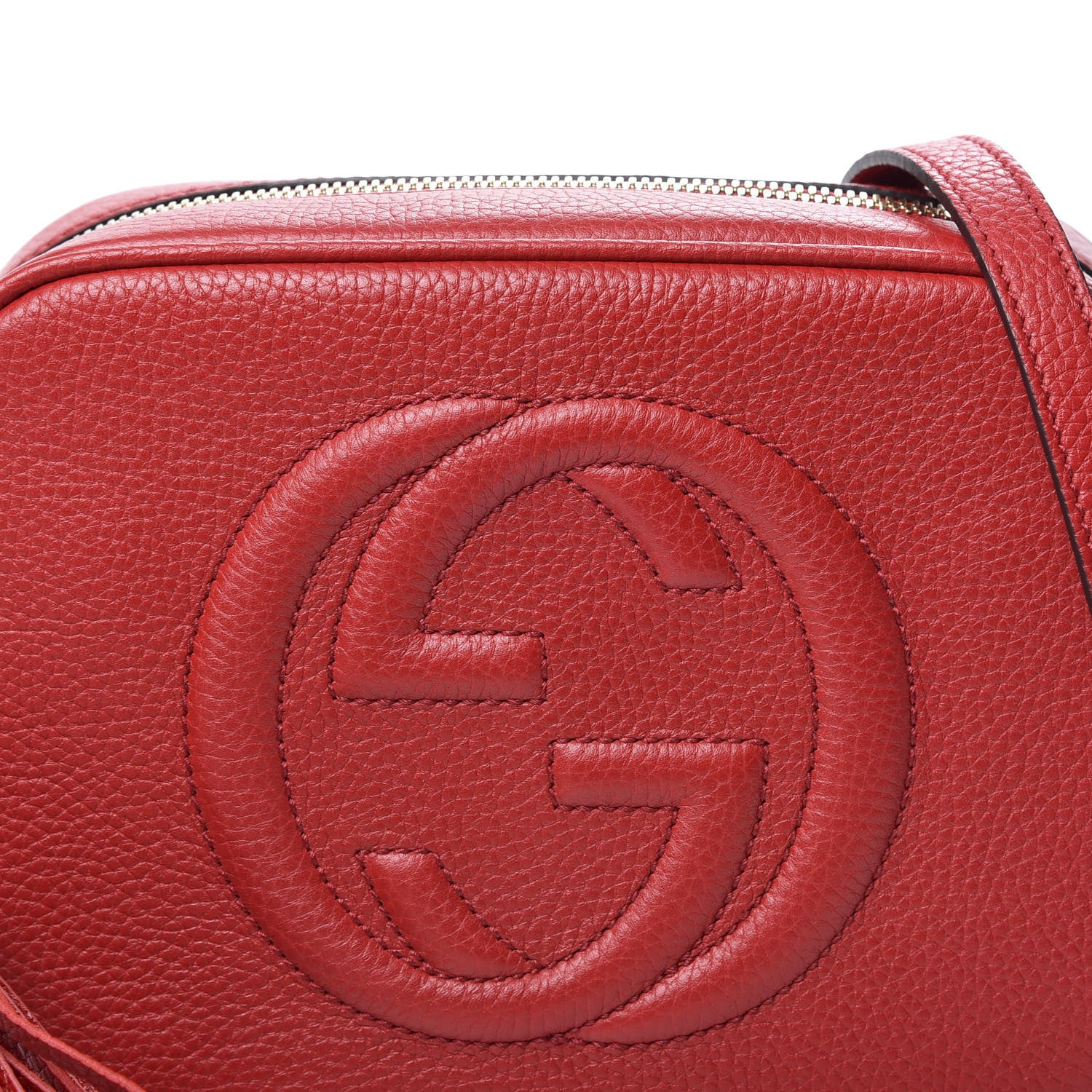 Gucci Pebbled Calfskin Small Soho Disco Bag Tabasco Red 9 of 9