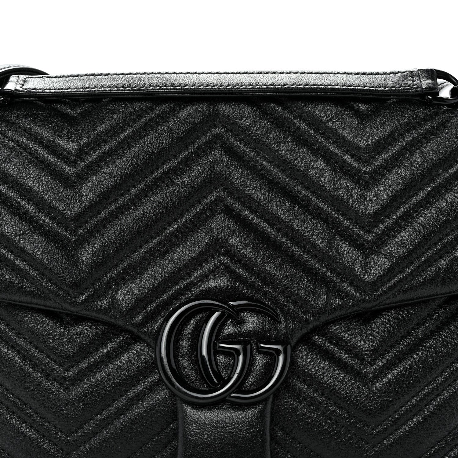 Gucci Soft Calfskin Matelasse Medium GG Marmont Shoulder Bag Black 8 of 10