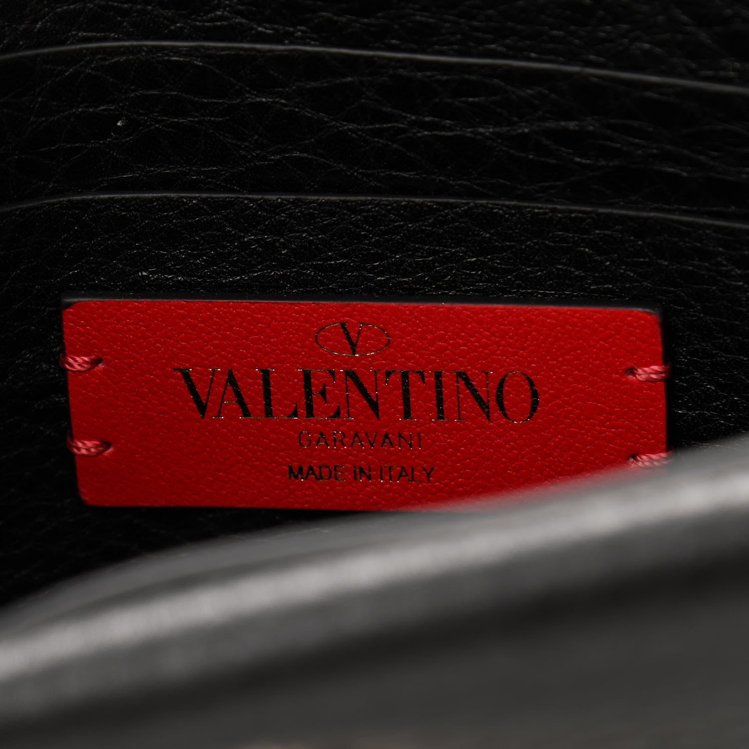 Valentino Garavani Grainy Calfskin Rockstud Double Flap Crossbody Bag Black 6 of 10