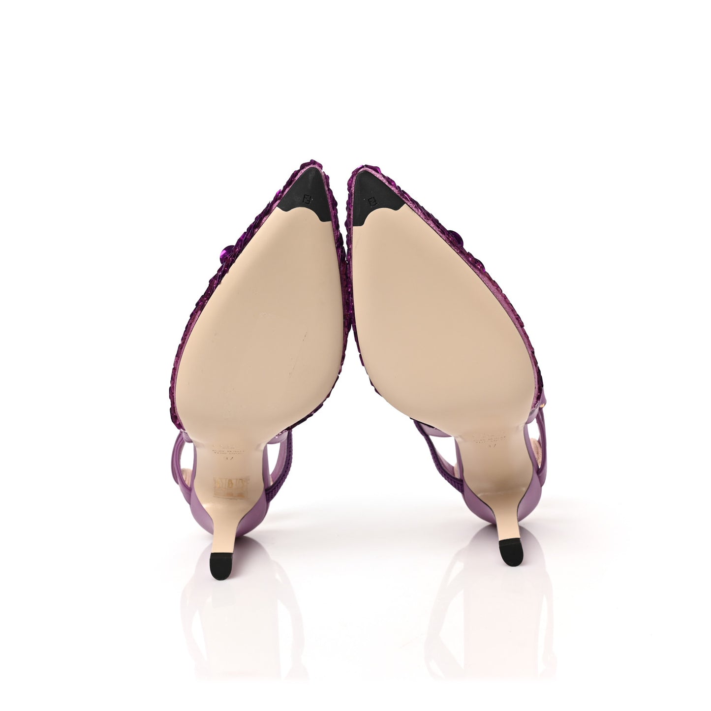 Organza Sequin Paillettes Colibri Lite 85mm Slingback Pumps 37 Nudo Agapantus