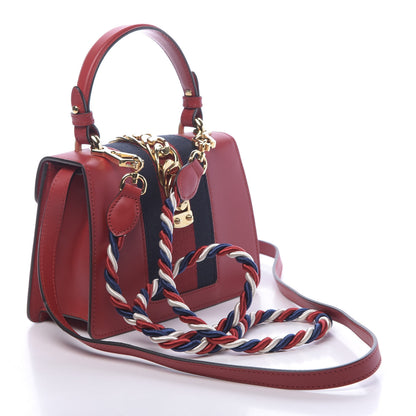 Gucci Calfskin Mini Sylvie Top Handle Bag Hibiscus Red 3 of 12