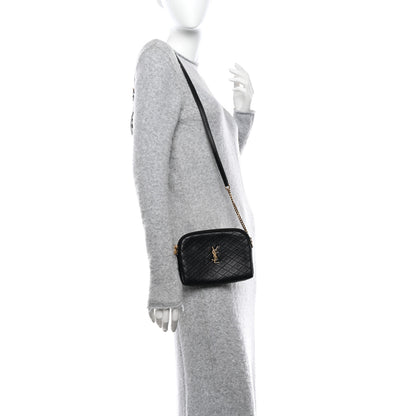 Saint Laurent Lambskin Quilted Gaby Zipped Pouch Black 2 of 10