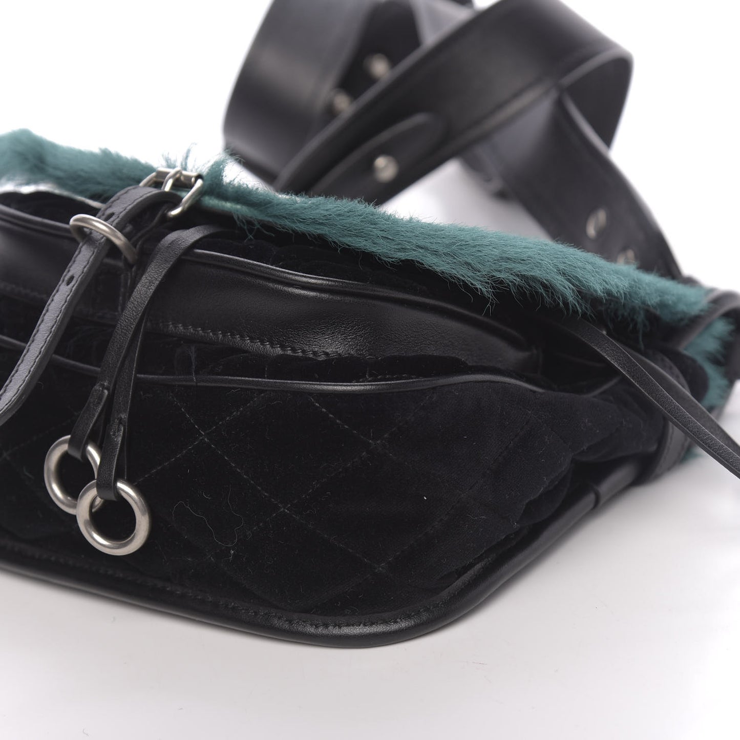 Calf Hair Velluto Corsaire Antic Crossbody Bag Biliardo Black