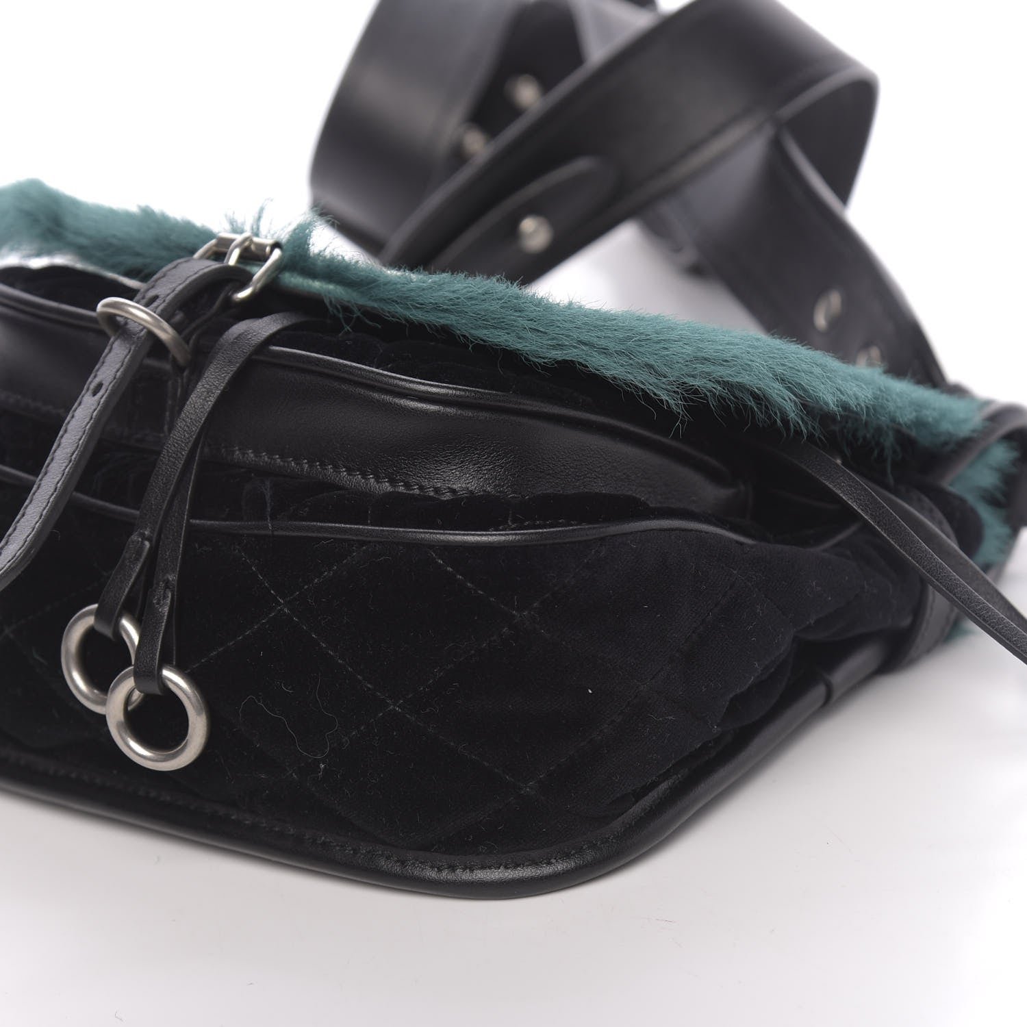 Prada Calf Hair Velluto Corsaire Antic Crossbody Bag Biliardo Black 8 of 9
