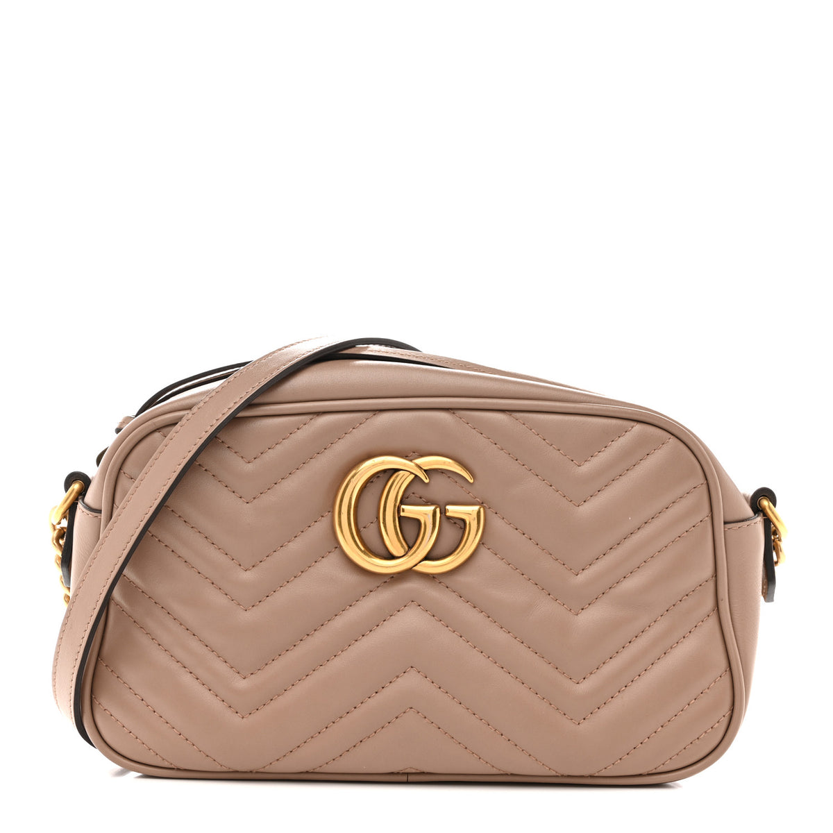 Gucci Calfskin Matelasse Small GG Marmont Chain Shoulder Bag Porcelain Rose 1 of 14