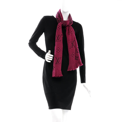 Louis Vuitton Wool Silk Logomania Scarf Cherry 2 of 4