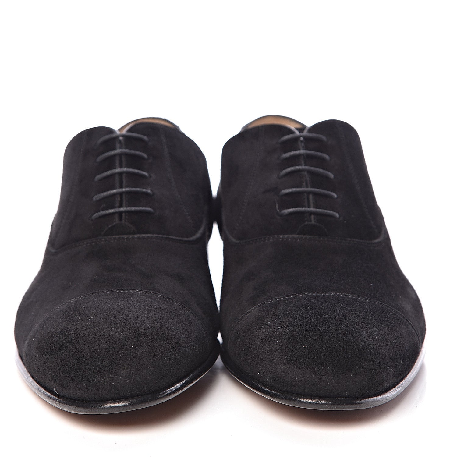 Chanel Suede Mens Lace Up Loafers 41 Black 2 of 8