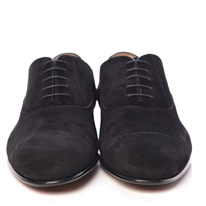 Chanel Suede Mens Lace Up Loafers 41 Black 2 of 8