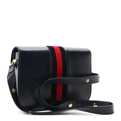 Gucci Calfskin Velvet Web Horsebit 1955 Shoulder Bag Blue 3 of 10