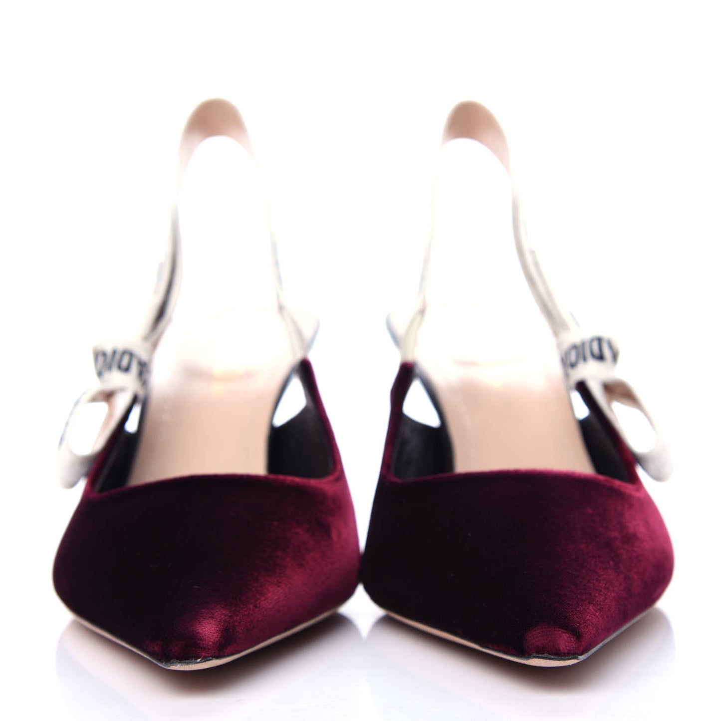 Velvet Ribbon J'Adior Slingback 65mm Pumps 38.5 Deep Amaranth
