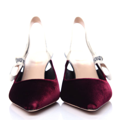 Christian Dior Velvet Ribbon J'Adior Slingback 65mm Pumps 38.5 Deep Amaranth 2 of 11