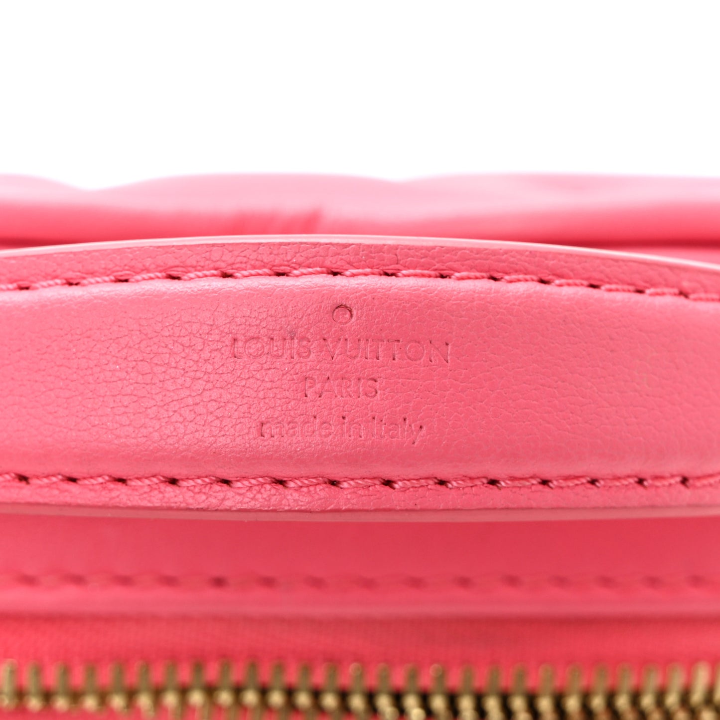 Calfskin Embroidered Monogram Pop My Heart Bag Pouch Dragon Fruit Pink