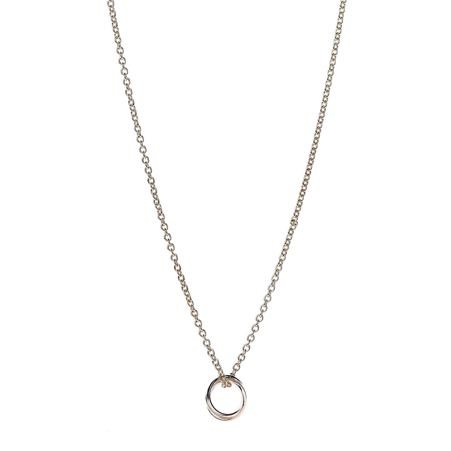 18K Pink Yellow White Gold Baby Trinity Pendant Necklace