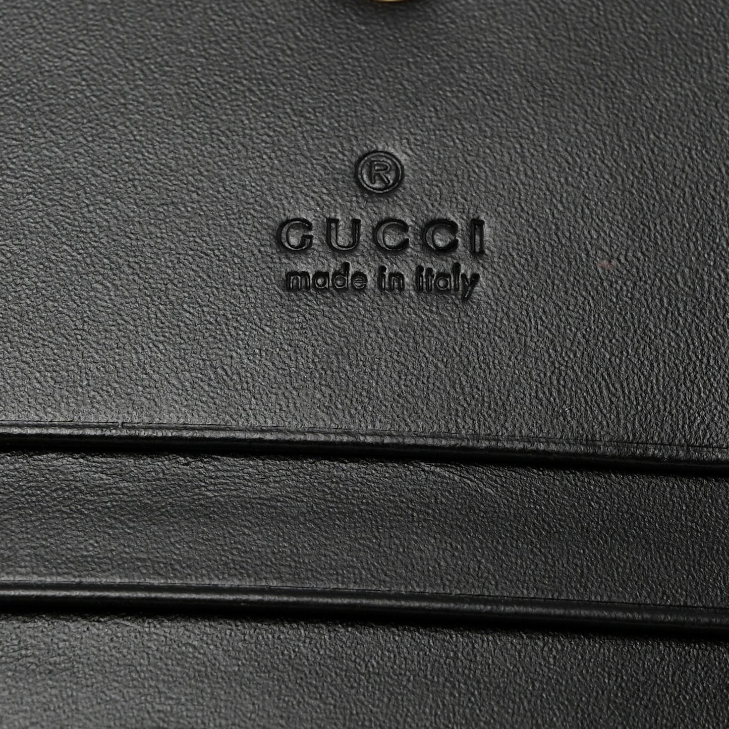 Guccissima Signature Crystal Cat Card Case Wallet Black