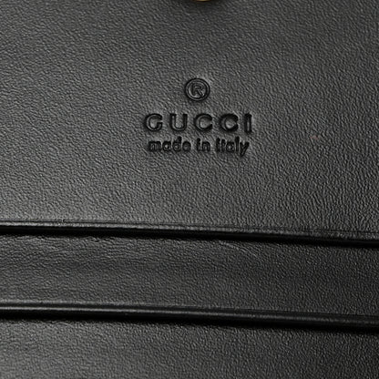 Gucci Guccissima Signature Crystal Cat Card Case Wallet Black 6 of 7