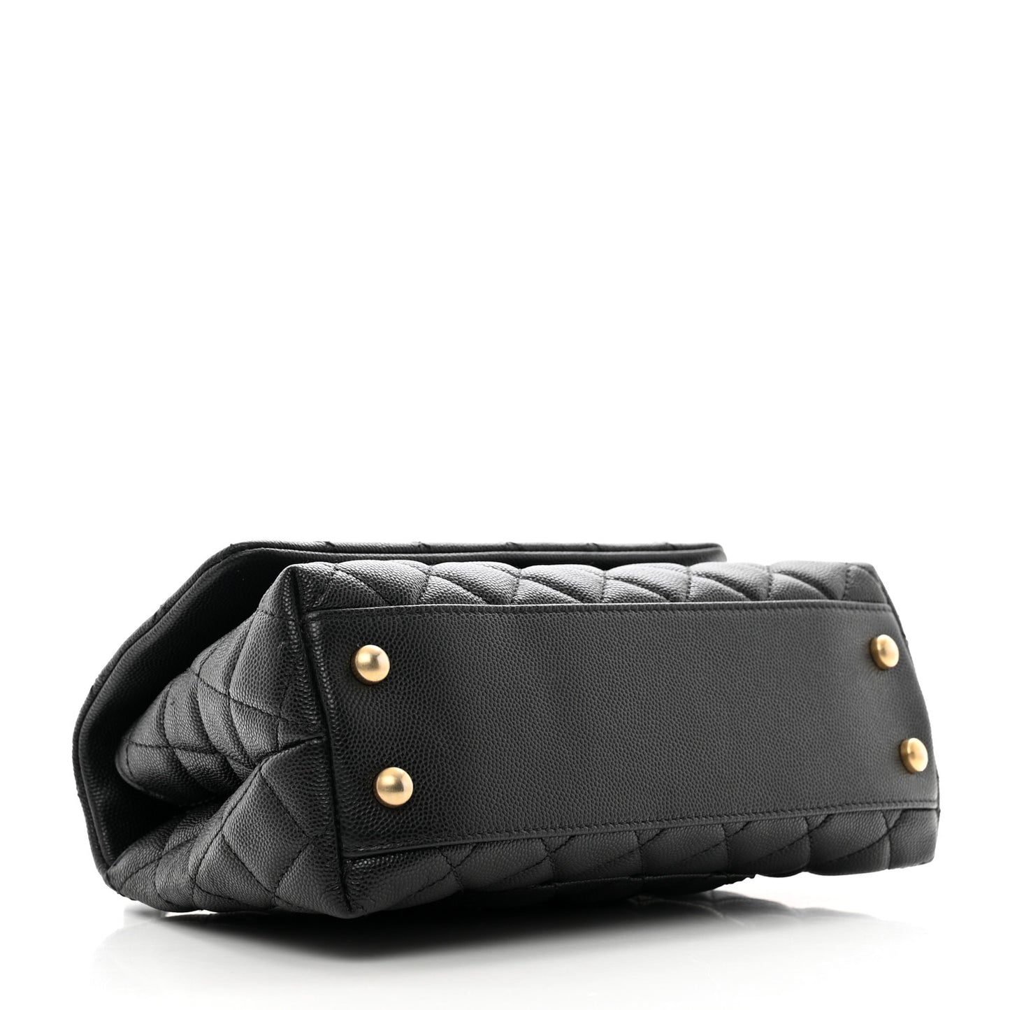 Caviar Quilted Mini Coco Handle Flap Black