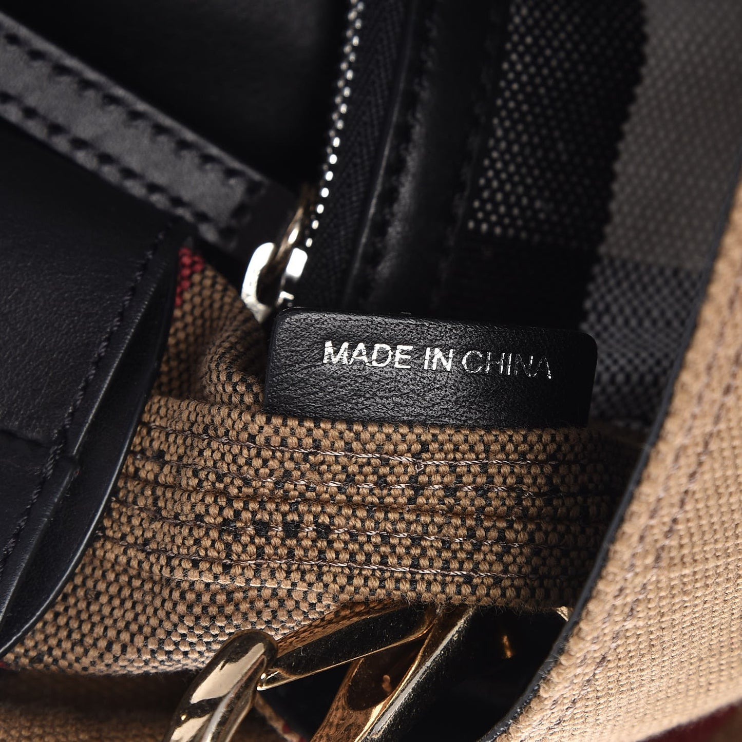 Canvas Mega Check Medium Ashby Hobo Black