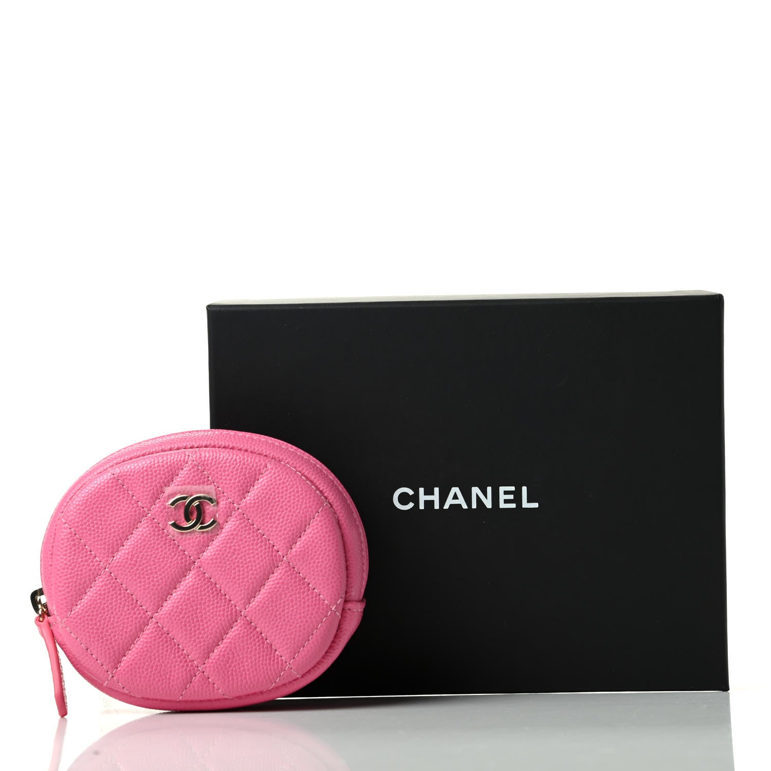 Chanel Caviar Quilted Zip Around Classic Coin Purse Pink 8 of 8