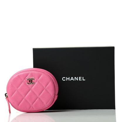 Chanel Caviar Quilted Zip Around Classic Coin Purse Pink 8 of 8