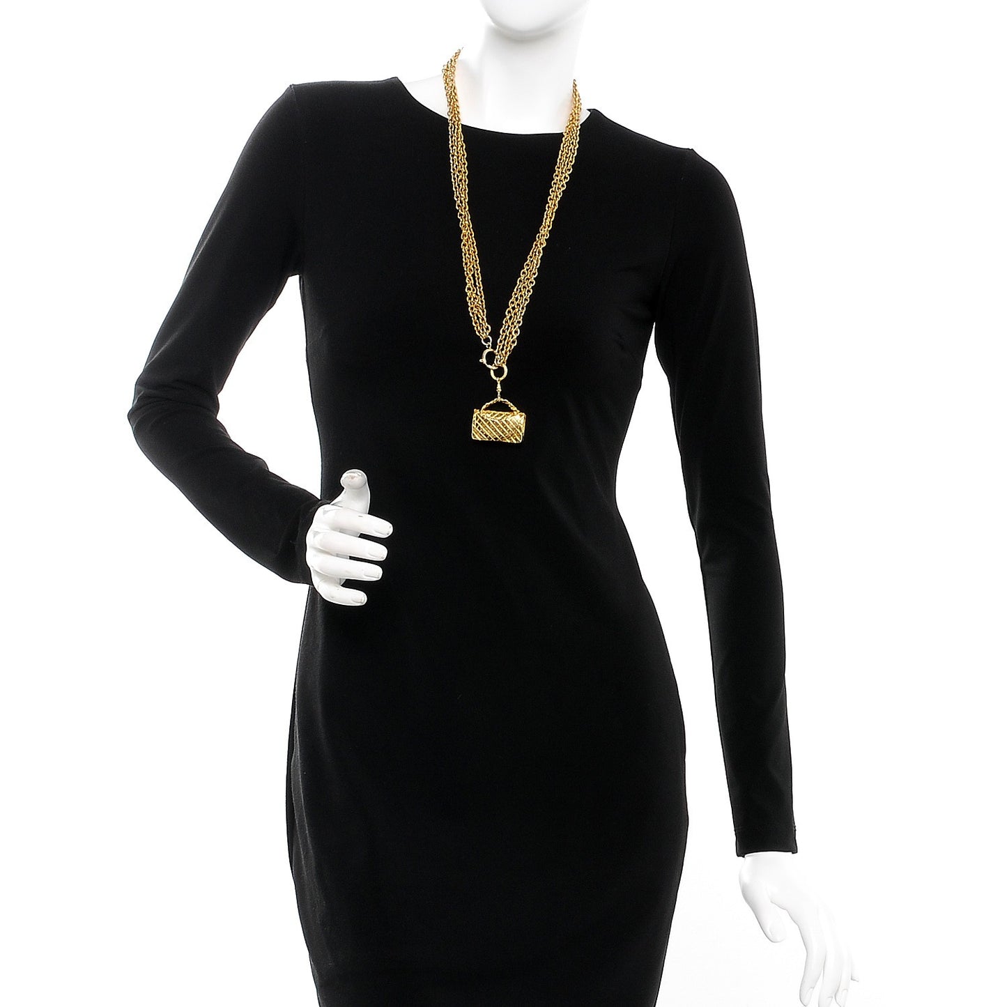 2.55 Flap Bag Necklace Gold