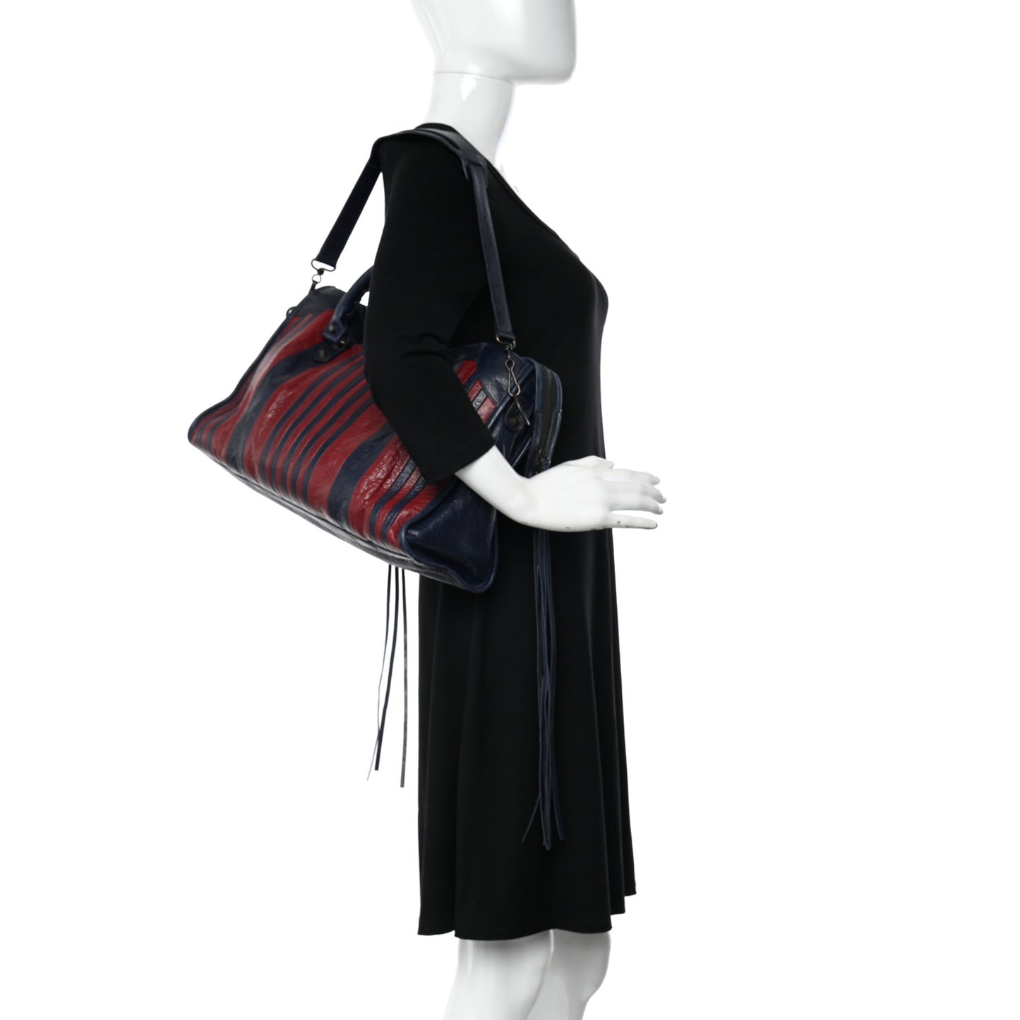 Cuir Arena Striped Classic Hardware City Bleu Nuit Rouge