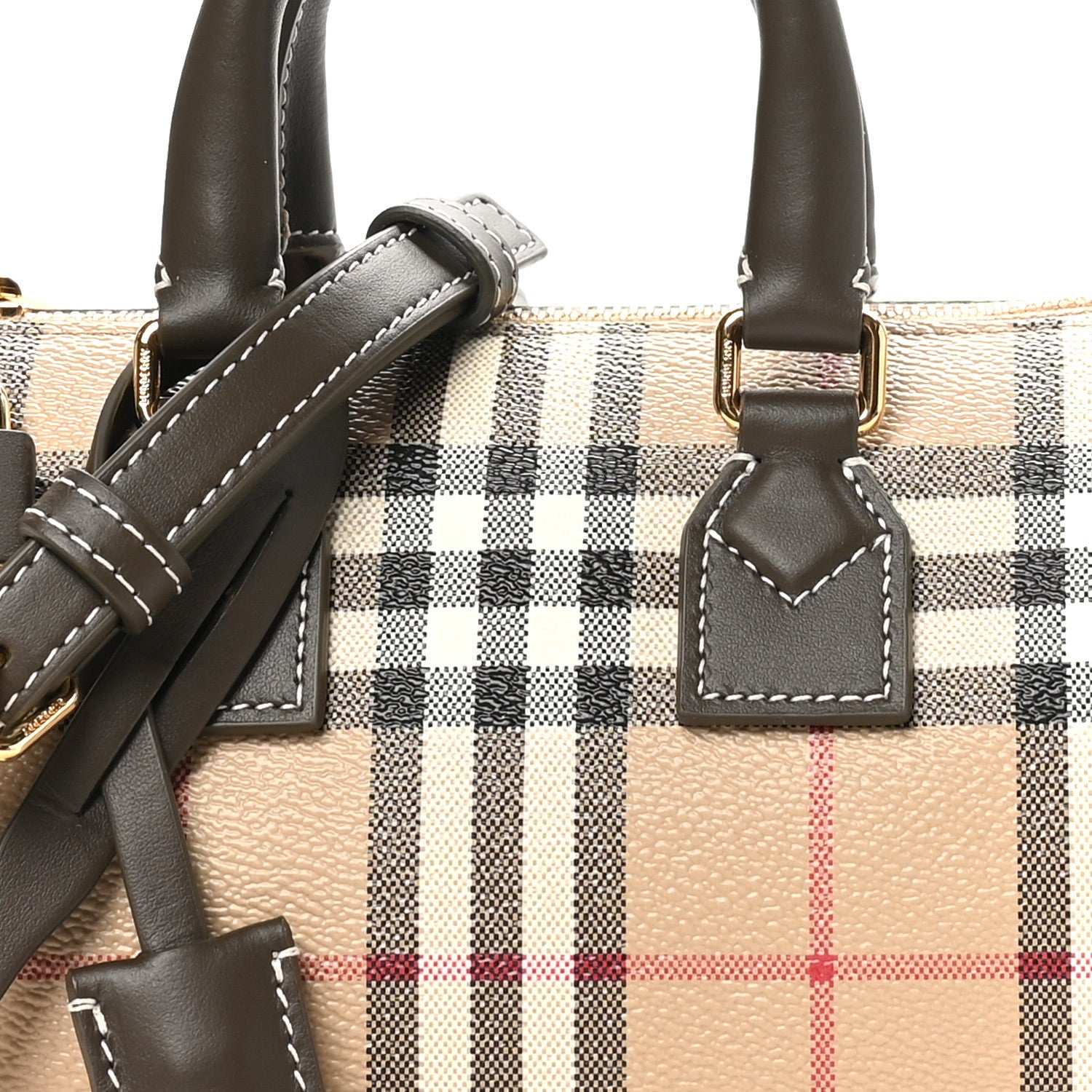 Burberry Vintage Check Mini Bowling Bag Military 8 of 10