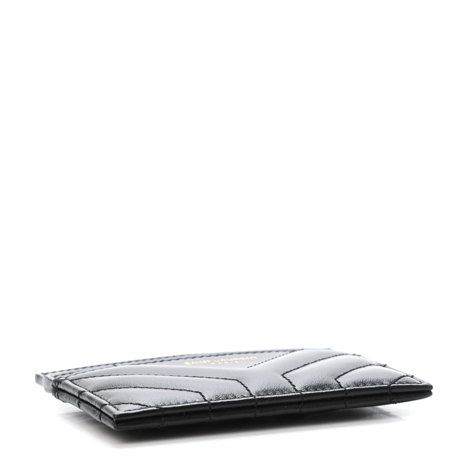 Saint Laurent Calfskin Y Quilted Joan Credit Card Case Black 3 of 4