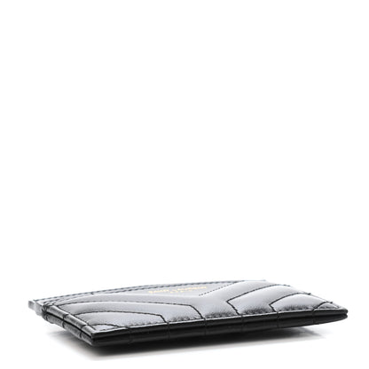 Saint Laurent Calfskin Y Quilted Joan Credit Card Case Black 3 of 4