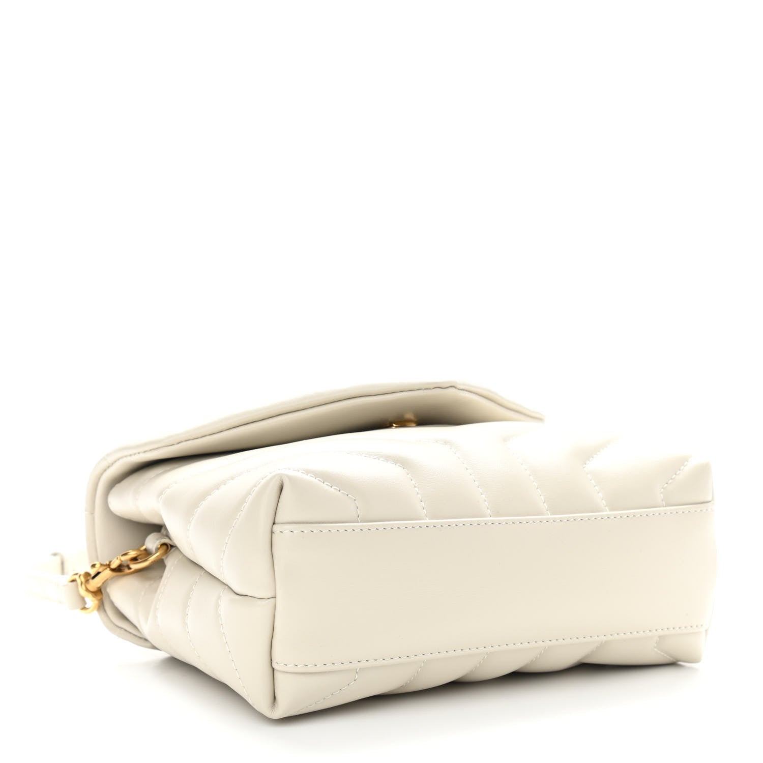 Saint Laurent Calfskin Y Quilted Monogram Toy Loulou Crossbody Bag Ivory 4 of 11