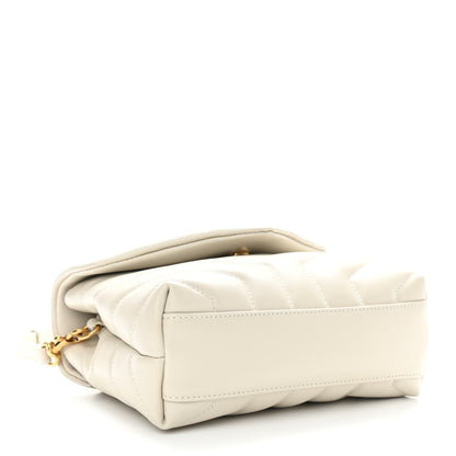 Saint Laurent Calfskin Y Quilted Monogram Toy Loulou Crossbody Bag Ivory 4 of 11
