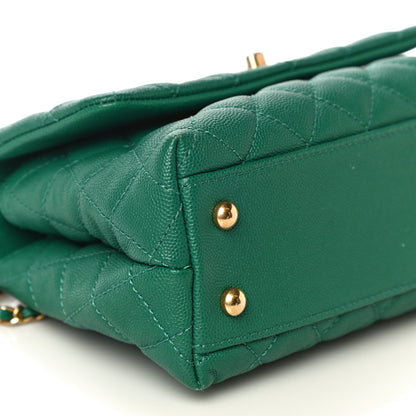 Chanel Caviar Quilted Mini Coco Handle Flap Green 9 of 10