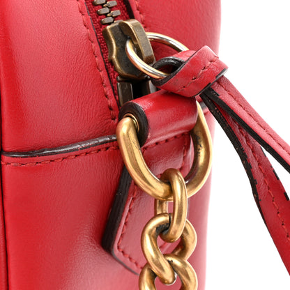 Gucci Calfskin Matelasse Small GG Marmont Chain Shoulder Bag Hibiscus Red 12 of 12
