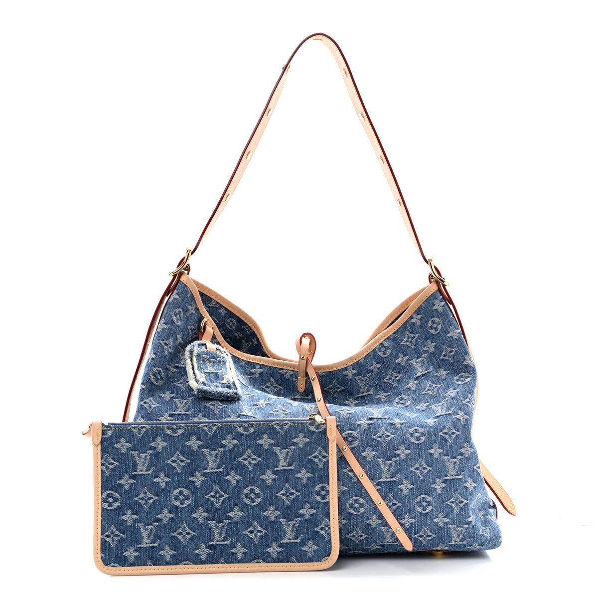 Louis Vuitton Monogram Denim CarryAll MM Blue 4 of 27