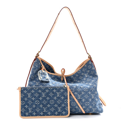 Louis Vuitton Monogram Denim CarryAll MM Blue 4 of 27