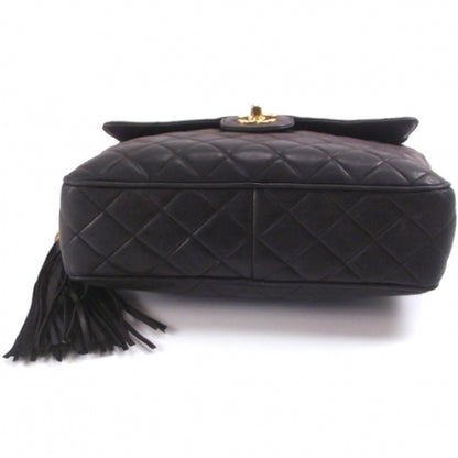 Chanel Vintage Lambskin Tassel Flap Bag Black 4 of 16
