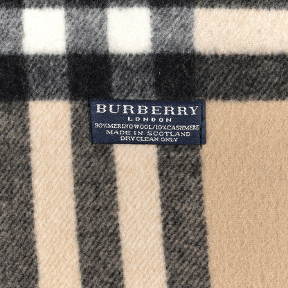 Burberry Merino Wool Cashmere Giant Check Helene Pocket Stole Natural 5 of 5