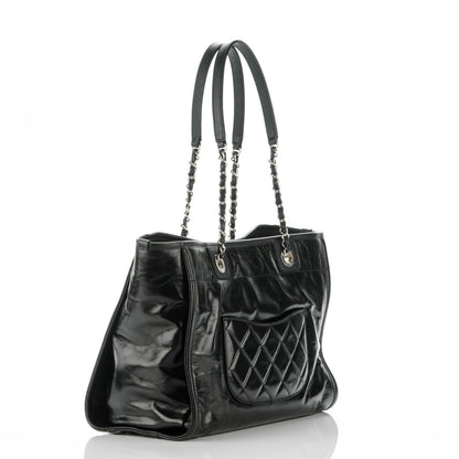 Chanel Glazed Calfskin Small Deauville Tote Black 3 of 7