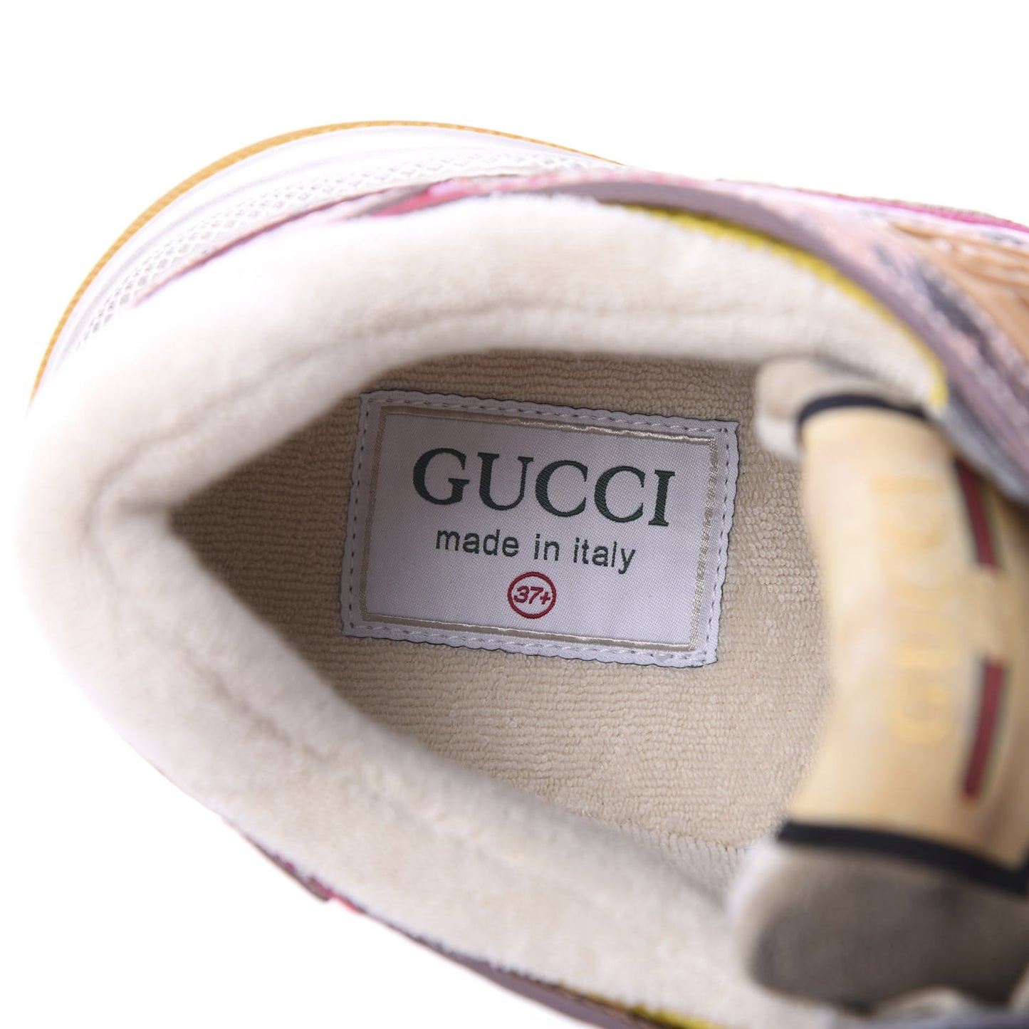Suede Calfskin Tejus Printed Womens Ultrapace Sneakers 37.5 Pink Silver Oatmeal Yolk