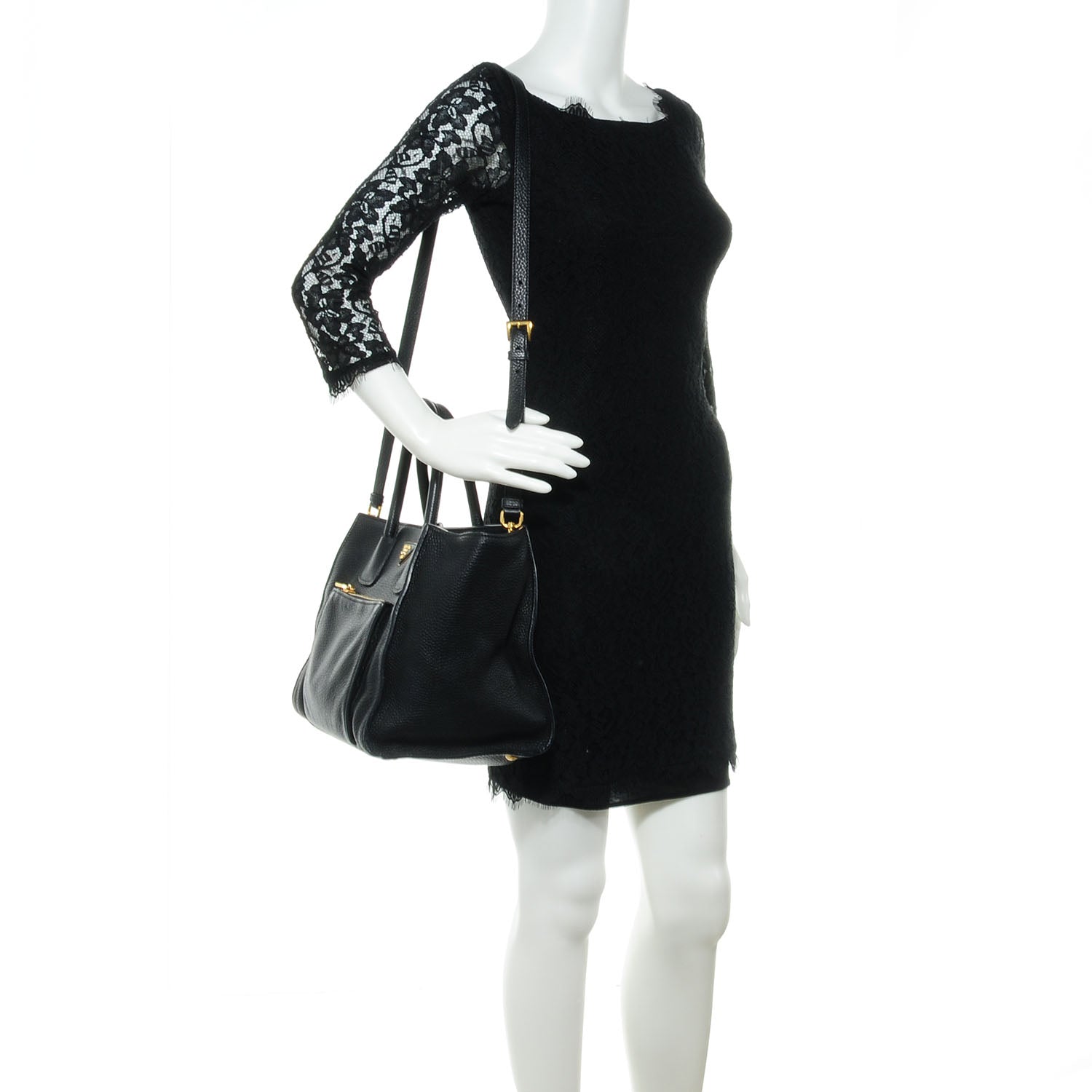 Prada Vitello Daino Shopping Tote Nero Black 2 of 11