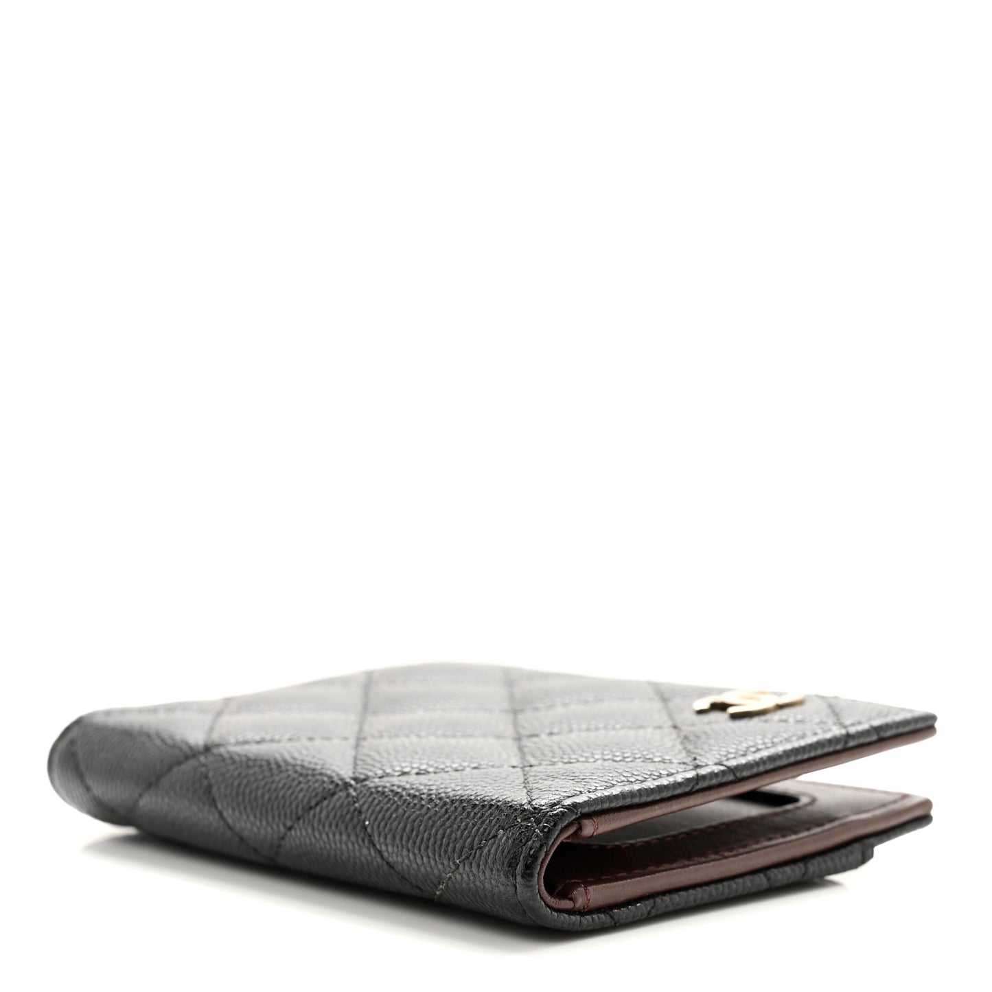 Caviar Quilted Card Holder Wallet Black