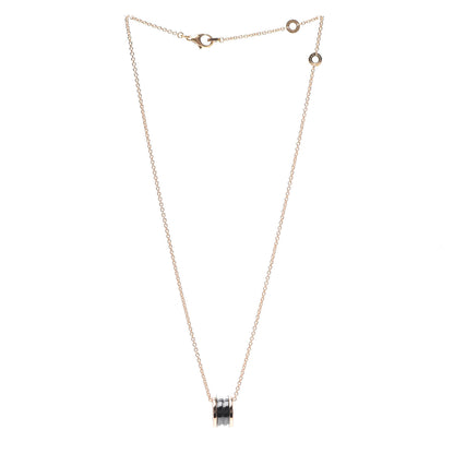 Bulgari 18K Rose Gold Black Ceramic B.Zero1 Pendant Necklace 3 of 5