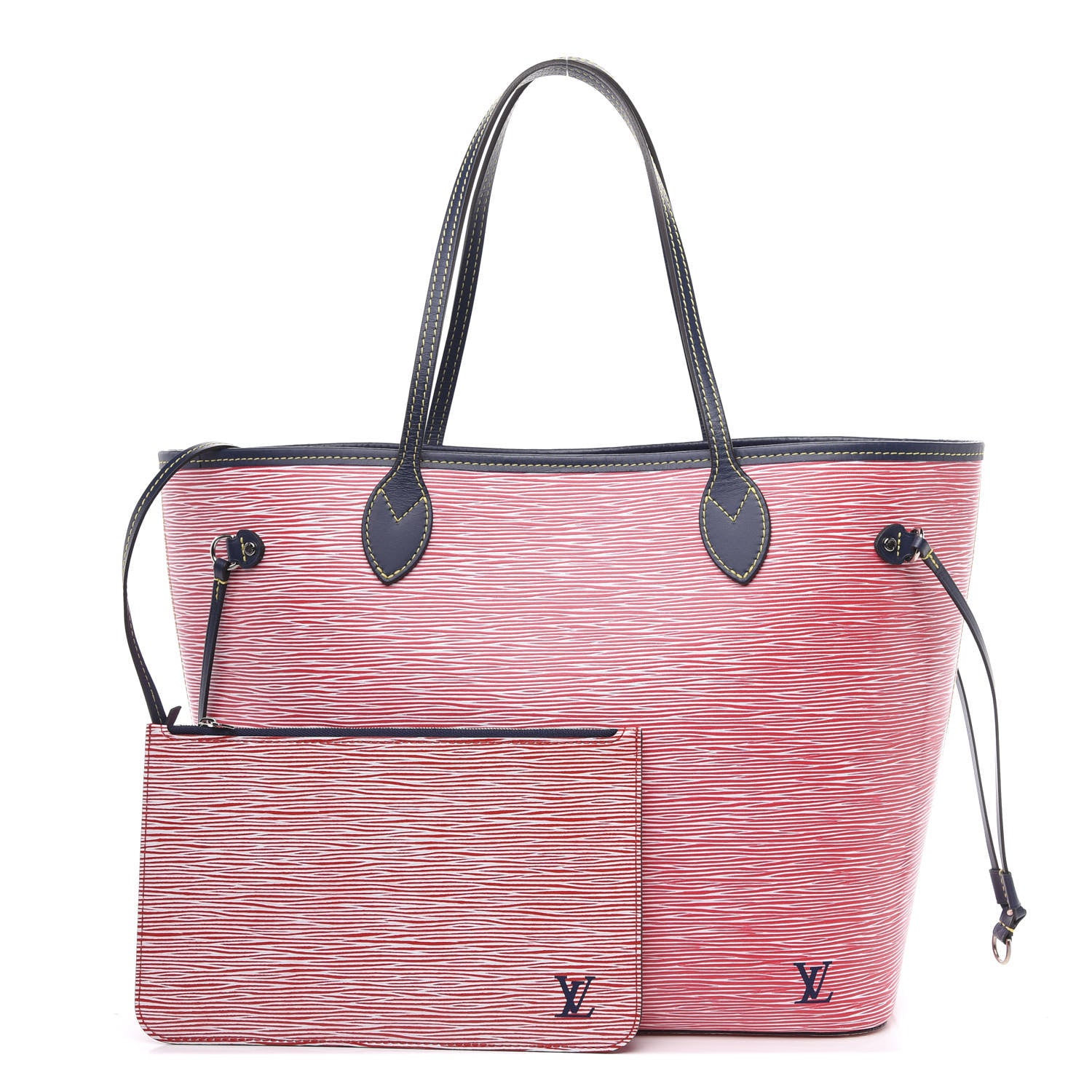 Louis Vuitton Epi Neverfull MM Denim Red 1 of 11