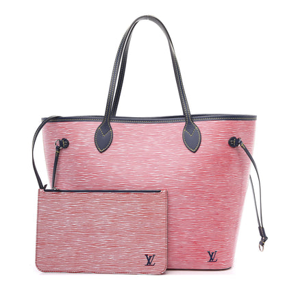 Louis Vuitton Epi Neverfull MM Denim Red 1 of 11