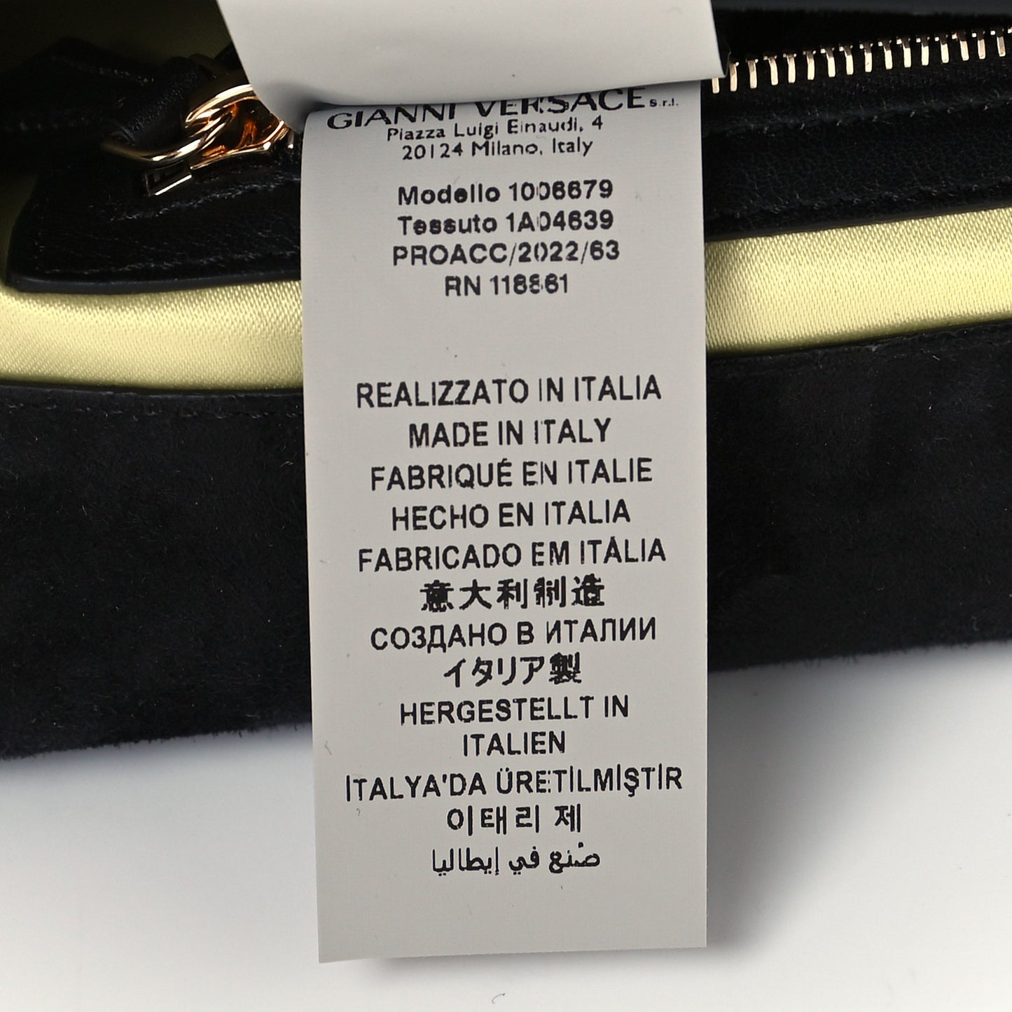 X VERSACE Calfskin Sequin Fendace FF Baguette Black Multicolor