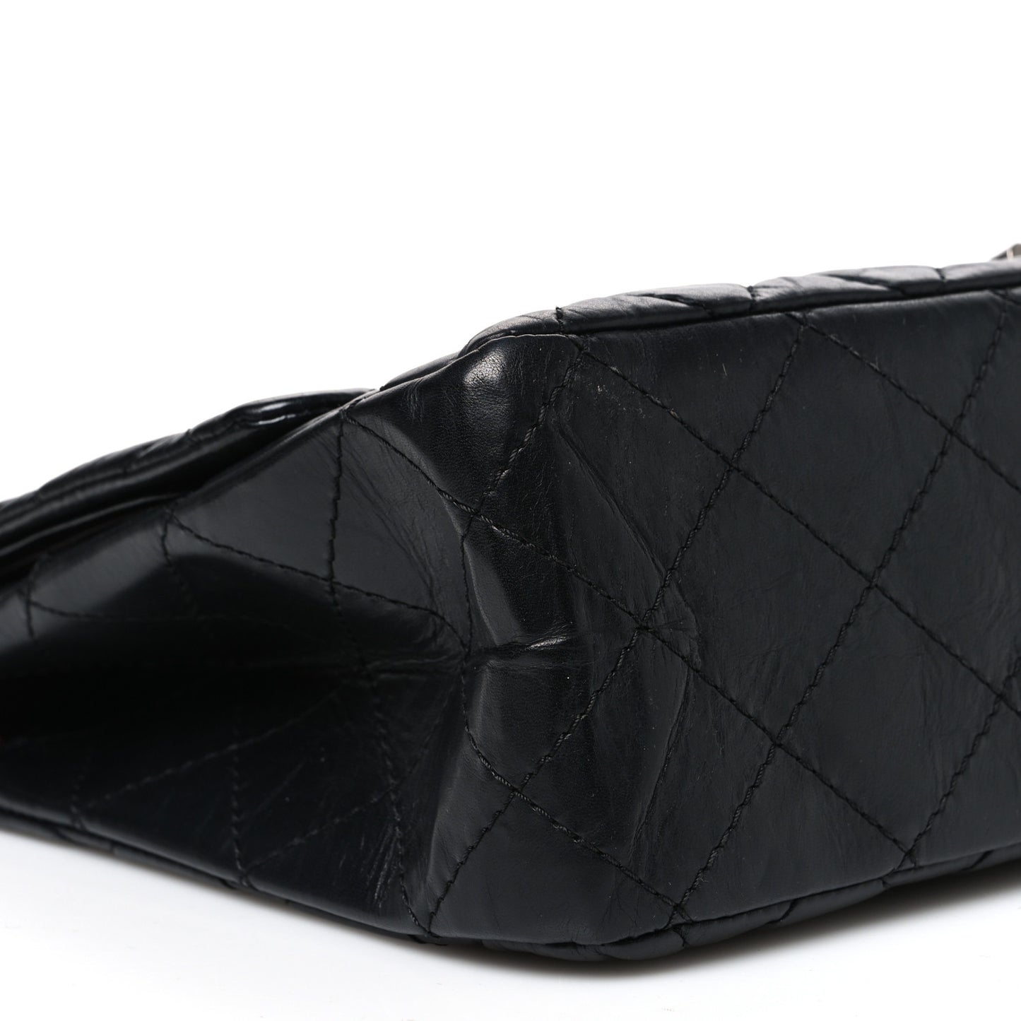 Aged Calfskin Quilted 2.55 Reissue 227 Flap Black